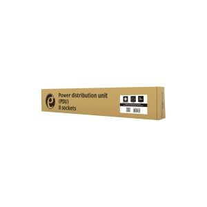 Gembird EnerGenie EG-PDU-014-C14 - Strømfordelingsenhed (rackversion) - AC 250 V - 3680 Watt - output-stikforbindelser: 8 (8 x IEC 60320 C14) - 1U - 3 m ledning