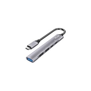 Equip 128962, USB 3.2 Gen 1 (3.1 Gen 1) Type-C, USB 2.0, USB 3.2 Gen 1 (3.1 Gen 1) Type-A, USB 3.2 Gen 1 (3.1 Gen 1) Type-C, 5000 Mbit/s, Sølv, Aluminium, 100 W