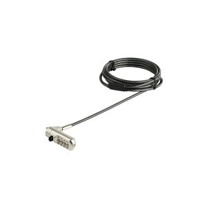 StarTech.com 6.5' (2m) Laptop Cable Lock, Nano Slot Compatible 4 Digit Combination Security Cable Lock, Serialized Anti-Theft Vinyl Coated Steel Cabl