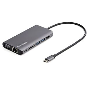 StarTech.com Adaptateur Multiport USB-C Mini Dock USB-C avec 4K HDMI ou 1080p VGA Hub 3x USB 3.0, SD, GbE, Audio, 100W PD Pass-Through Station d'Accueil pour PC Portable/Tablette - Publicité