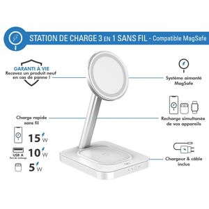 Big ben Station de charge 3 en 1 sans fil compatible MagSafe