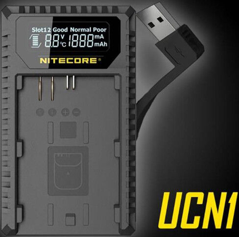 NITECORE Chargeur avec Ecran LCD pour Canon LP-E6