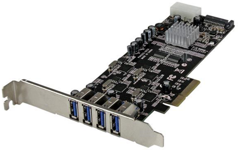 StarTech.com Adattatore scheda SuperSpeed USB 3.0 con 4 porte PCI Express (PCIe) con 4 canali da 5 Gbps dedicati - UASP - Alimentazione SATA/LP4