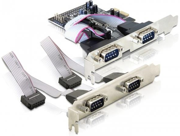 DeLOCK 4 x serial PCI Express card scheda di interfaccia e adattatore