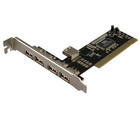 OEM Scheda PCI 4 Port Designse USB 2.0 + 1 Interna