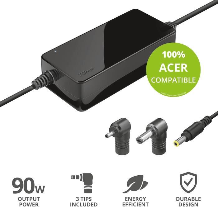 Trust Maxo Acer 90w Laptop Charger-black