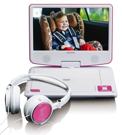 Lenco Leitor De Dvd Portátil  + Auscultadores Dvp 910 9" (rosa) - Lenco