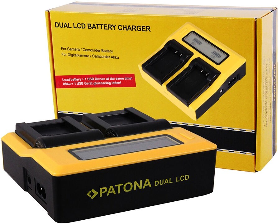 PATONA Carregador Duplo LCD USB para Fuji NP-W126