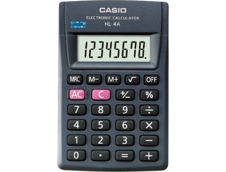 Casio Calculadora Básica HL-4A Cinzento (8 dígitos)