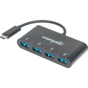 MANHATTAN 162746 - USB 3.0 Hub, 4 Port, USB-C Anschluss