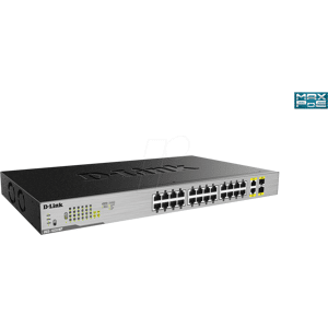 D-LINK DGS1026MP - Switch, 26-Port, Gigabit Ethernet, PoE+, 2x RJ45/SFP