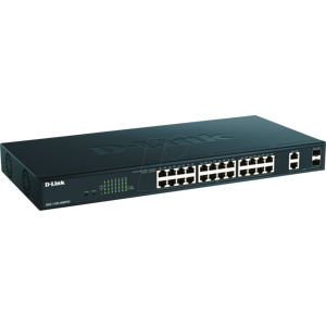 D-LINK 1126MPV2E - Switch, 26-Port, Gigabit Ethernet, PoE+, RJ45/SFP