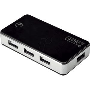 DIGITUS DA-70222 - DIGITUS USB 2.0, 7-Port, schwarz / alu, inkl. NT