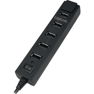 LOGILINK UA0124 - USB 2.0 HUB 7-port, inkl. 3,5A Netzt., schwarz