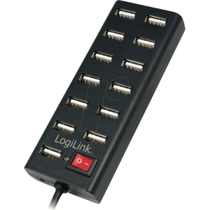 LOGILINK UA0126 - Logilink USB 2.0 Hub 13-Port - Schalter, schwarz