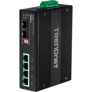 Trendnet TRN TI-PG62B - Switch, 6-Port, Gigabit Ethernet, DIN Rail, PoE+