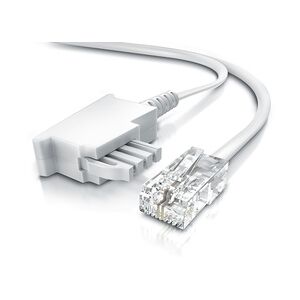 CSL - Internet Kabel Routerkabel - TAE-F Stecker auf RJ45 Stecker - 40m - Internetkabel - Router an die Telefondose, TAE - weiß