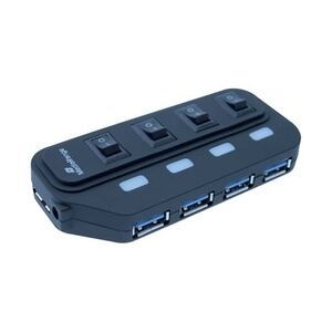 USB-Hub 3.0 1:4 weiß/sw