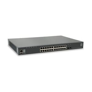 LevelOne Switch L3 verwaltet 24 x 10/100/1000 + 2 x 10 Gigabit SFP+ Uplink an Rack montierbar