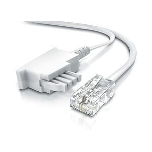 CSL - Internet Kabel Routerkabel - TAE-F Stecker auf RJ45 Stecker - 30m - Internetkabel - Router an die Telefondose, TAE - weiß