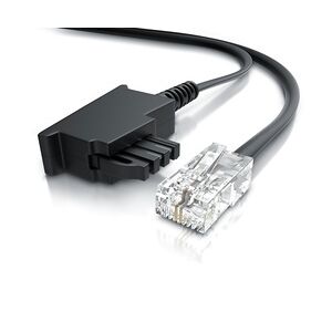 CSL - Internet Kabel Routerkabel - TAE-F Stecker auf RJ45 Stecker - 10m - Internetkabel - Router an die Telefondose, TAE - schwarz