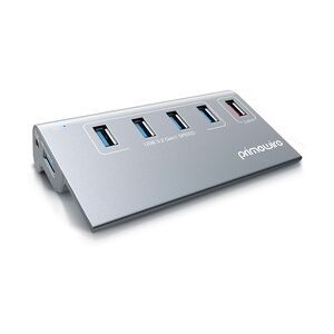 Primewire - USB HUB 3.2 Gen1, USB Adapter, USB Verteiler, 5-Port, kompatibel mit Windows Desktop-PCs, Notebooks, Laptops, MacBooks (bis 2015), Mac