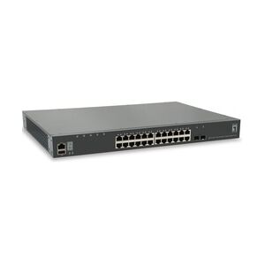 LevelOne Switch L3 verwaltet 24 x 10/100/1000 + 2 x 10 Gigabit SFP+ Uplink an Rack montierbar