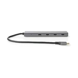 Nedis USB Hub - 1x USB-C 3.2 Gen 2 Male - USB-C 3.2 Gen 2 Female with PD 3.0 / 3x USB-C 3.2 Gen 2 Female - 4 port(s) - USB 3.2 Gen 2 - USB Powered - 10 Gbps