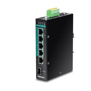 TRENDnet TI-PG541i 6-Port Switch PoE+ Industrial Gigabit Layer 2 DIN-Rail