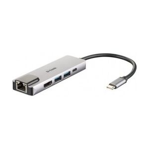 D-Link DUB-M520 USB-C 5-Port USB 3.0 Hub mit HDMI, Ethernet, USB-C Ladeanschluss