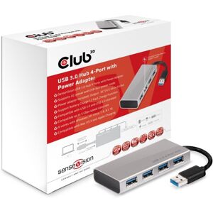 Club3D Club 3D USB 3.0 Hub 4-Port Aluminium Gehäuse, mit Netzteil CSV-1431