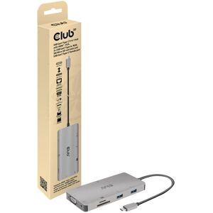 Club3D Club 3D USB Gen 1 Typ-C 9-in-1 Hub mit HDMI, VGA SD/Micro SD Kartenslots