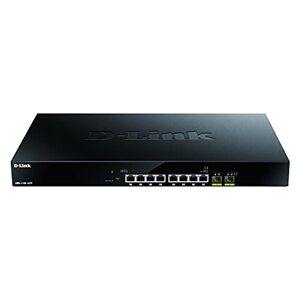 D-Link DMS-1100-10TP 10-Port Multi-Gigabit PoE Smart Managed Switch (ideal für Wi-Fi 6 Access Points, 8 x 2.5G PoE Ports, 2 x 10G SFP+ Uplink Ports, 4K VLAN, QoS, LACP, STP, RSTP, MSTP, ERPS), schwarz