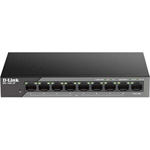 D-Link DSS-100E-9P 9-Port Fast Ethernet PoE Unmanaged Surveillance Switch (Unterstützt bis zu 250 Meter long range PoE, 8xPoE, 92W PoE Budget, Gigabit Uplink, 6kV Überspannungsschutz, lüfterlos)