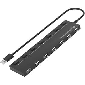 Conceptronic HUBBIES08B USB-Hub 7-Port 7 x USB 2.0 schwarz