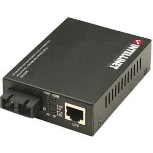 Manhattan Intellinet 506502 Fast Ethernet Medienkonverter 10/100Base TX auf 100Base-FX (SC) Multimode 2 km schwarz