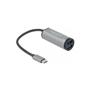 Delock 2 Port USB 3.2 Gen 1 Hub mit USB Type-C Anschluss und SD + Micro SD Slot, USB-Hub