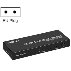 FJGEAR FJ-4K204 2 In 4 Out HD 4K Audio HDMI Switch Distributor, Plug Type:EU Plug