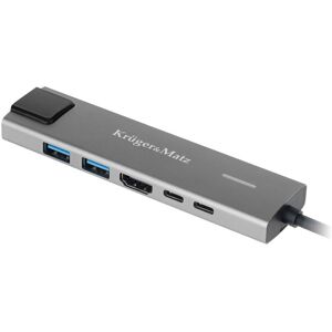 KrügerMatz Adapter (HUB) USB type C til HDMI/2x USB3.0/2x USB type C/RJ45