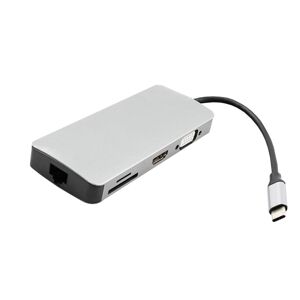Shoppo Marte WS-06 9 in 1 Type-C to RJ45 + VGA + PD + HDMI + SD + TF + Audio 3.5mm+ 2 x USB3.0 HUB Adapter