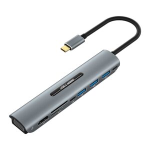 Shoppo Marte V216 9 in 1 USB-C / Type-C to PD + 3 x USB 3.0 + USB-C / Type-C + SD + TF + HDMI + VGA HUB Adapter