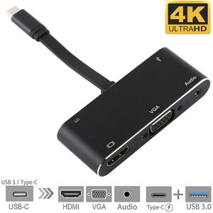 Shoppo Marte V126 UCB-C / Type-C Male to PD + HDMI + VGA + Audio + USB 3.0 Female 5 in 1 Converter