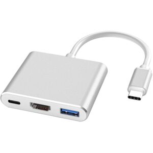 Shoppo Marte V125 UCB-C / Type-C Male to PD +  HDMI + USB 3.0 Female 3 in 1 Converter(Silver)