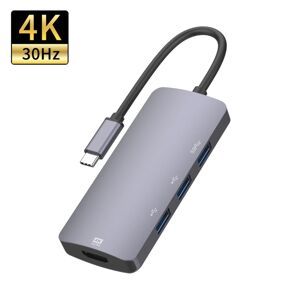 Shoppo Marte UC912 4 in 1 4K 30Hz USB 3.0 + 2 x USB 2.0 to USB-C / Type-C Multifunctional HUB Adapter