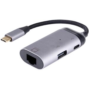 Shoppo Marte Type-C / USB-C Male to RJ45 Female  + Type-C / USB-C Female + USB Female Adapter Converter