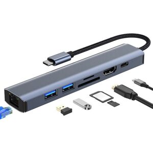 Shoppo Marte BYL-2303 7 in 1 USB-C / Type-C to USB Multifunctional Docking Station HUB Adapter