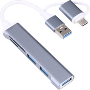 Shoppo Marte A-807 5 in 1 USB 3.0 and Type-C / USB-C to USB 3.0 HUB Adapter Card Reader