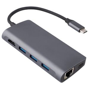Shoppo Marte 8 in 1 Type-C to HDMI + USB 3.0 x 3 + RJ45 + PD + SD/TF Card Slot HUB Adapter