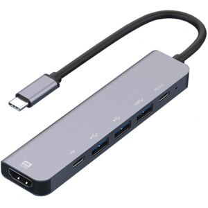 Shoppo Marte 6-in-1 Type-C to HDMI + PD + Type-C + USB3.0 + USB2.0 x 2 Docking Station HUB Adapter