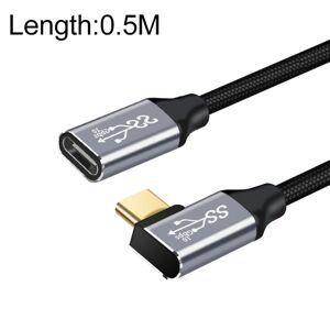 Shoppo Marte 50cm 10Gbps USB-C / Type-C Female to Male Elbow Charging Data Transmission Extension Cable